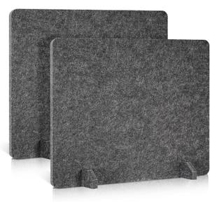 2 Pack Acoustic Desk Dividers, 24" x 20" (Dark Gray)