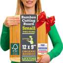 GREENER CHEF 12 Inch Small Bamboo Cutting Board with Lifetime Replacements - Small Wooden Chopping Board for Kitchen, Meat, Vegetables, Cheese, Bread, Charcuterie, and Everyday Food Prep (Two-Tone)