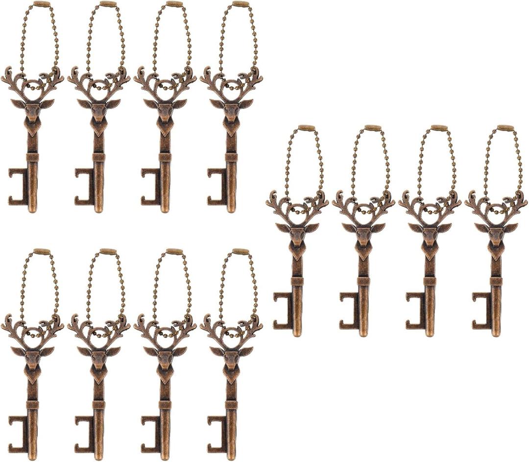 ABOOFAN 12 Pcs Deer Head Bottle Opener Antler Beer Opener Portable Beer Bottle Openers Christmas Gadgets Cool Bottle Openers Christmas Tin Opener The Wine Travel Can Opener Zinc Alloy