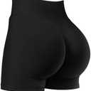 Kepblom High-Waisted Butt-Lifting Scrunch Gym Shorts for Women - Workout Yoga Biker, Seamless Spandex Booty Shorts, Medium Size