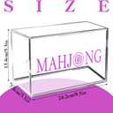 1pcs Empty Acrylic Mahjong Case Only for 1.2"0.9"0.5" Mahjong Tiles-Transparent Mahjong Card Display Box for Mahjong Game Set Storage