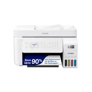 Epson EcoTank ET-4800 Wireless All-in-One Cartridge-Free Supertank Printer with Scanner, Copier, Fax, ADF and Ethernet  Ideal-for Your Home Office, White