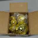 32 Pack Mini Disco Balls Decorations Different Sizes Mirror Ball with Hanging String Small Disco Ball Ornament for Disco Theme Party Cake Topper DJ Club Christmas Wedding Home Decor (Gold)