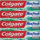 Colgate Max Fresh Whitening Toothpaste with Breath Strips, Clean Mint, 6 Ounce Tube, 4 Pack