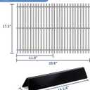 Heat Deflector And Cooking Grids Replacement Parts For Weber Spirit 300 and GS4 Spirit II 300 Series,7638 Grill Grates with 7636 Porcelain Flavorizer Bars for Weber Spirit E310 E320 E330 S310 S320