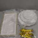 14 Pcs Dessert Table Stands Set 3 Tier Plastic Cupcake Stands Cookie Display Tower Gold Rim Dessert Serving Tray for Party Wedding Birthday Bridal Baby Shower (White and Gold)