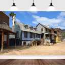 10x6.5ft Western Countryside Backdrop Western Village Scene Countryside Road Wood House Photography Background Wild West Theme Party Decorations Banner Portraits Photo Studio Props