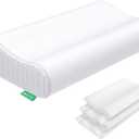 UTTU Cervical Pillow for Neck Pain Relief, Memory Foam Neck Pillow for Sleeping, Adjustable Orthopedic Sandwich Pillow, Contour Cooling for Side Back Stomach Sleeper, Travel(15.7"11"5.2"/4.5")