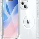 FNTCASE for iPhone 15 Case: for iPhone 14 | iPhone 13 Case Support Magnetic Charging Military Grade Drop Protection Anti Yellowing | Rugged Shockproof Phone Cover - 6.1 inch (Clear)