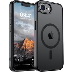 SUPFINE Magnetic for iPhone 16e Case (Compatible with MagSafe)(Military Grade Drop Protection) Slim Translucent Matte Shockproof with Anti-Fingerprint Phone Cover 2025, Black