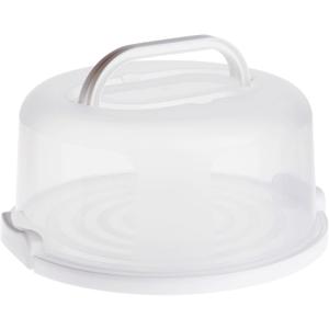 Juvale Round Cake Carrier - Secure Lid & Handle Storage Container - Collapsible Reusable Plastic Container for Cakes, Pies & Cupcakes - 12" Dia x 5.9" H