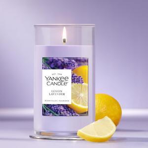 Yankee Candle Medium Pillar Scented Candle with up to 115 Hour Burn Time, Premium Plant Wax Blend for Consistent Burn, 14.25 oz Pillar Candle with Room Filling Fragrance, Lemon Lavender