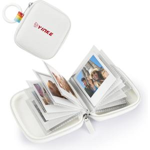 Pocket Photo Album for Polaroid Go Film and Polaroid Go Instant Mini Camera, Portable Travel Protective Photo Album Case Holds 40 Photos (White)
