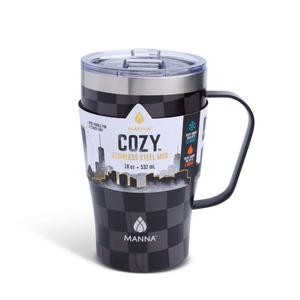 Manna™ Cozy™ Stainless Steel Mug - Black Checkers