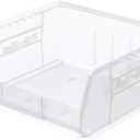 Akro-Mils 30235 AkroBins Plastic Storage Bins, Space-Saving Stackable Bins for Garage, Pantry, Craft Organization, 11" x 11" x 5", Clear, 6-Pack