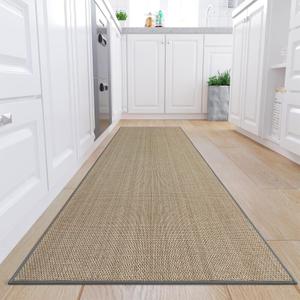 KIMODE Kitchen Runner Rug 30"x70", Non Slip Washable Kitchen Runners, Farmhouse Rugs Absorbent Gray Kitchen Mats for Floor, Front of Sink, Entryway, Hallway, Laundry Room (2'6" x 5'10" (Rectangular), Grey)