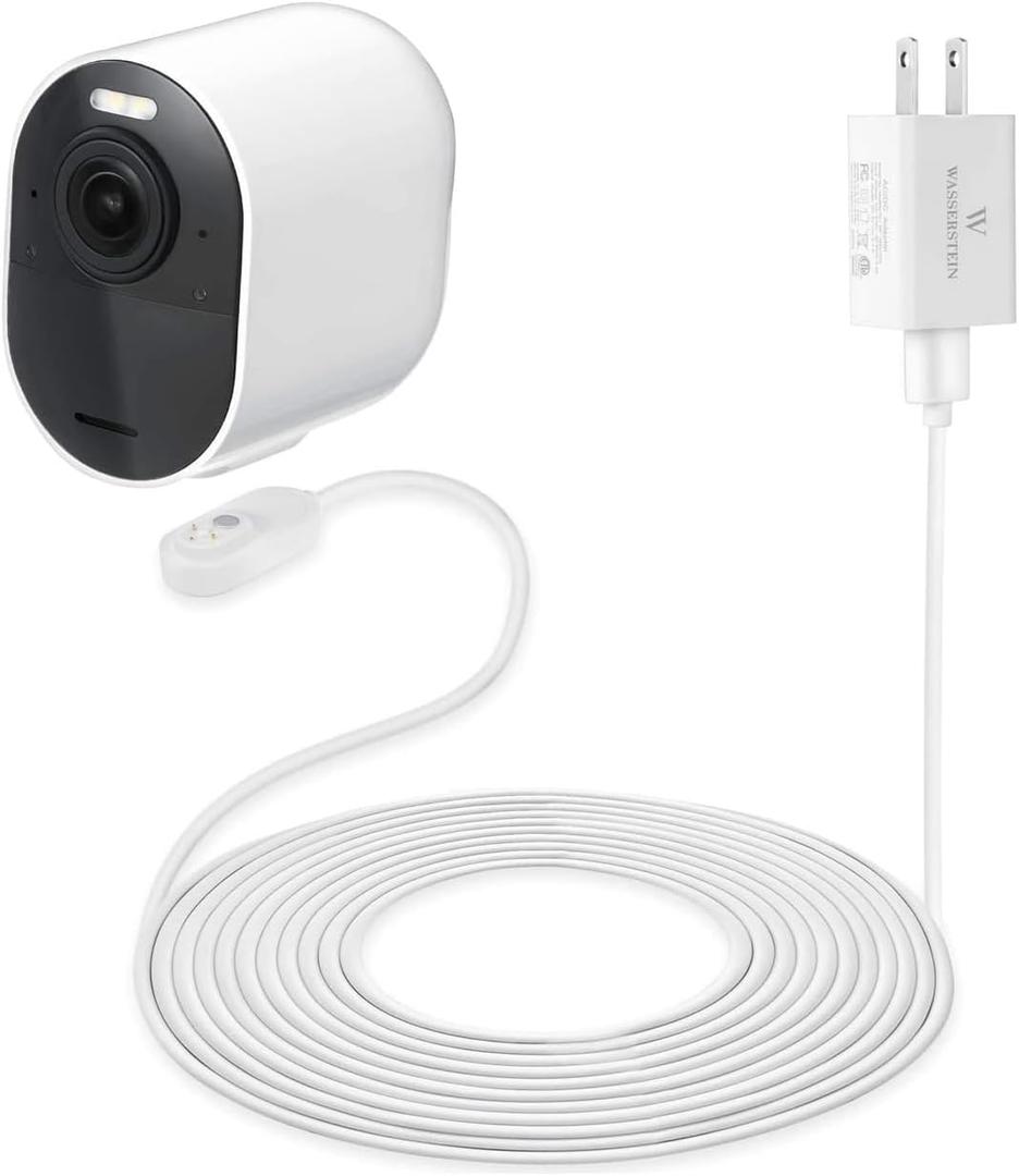 6ft/1.8m Weatherproof Outdoor Charging Cable With Quick Charge Adapter Compatible With Arlo Ultra/Ultra 2/Pro 3/4/5s (White) (NOT Compatible With Arlo Essential Spotlight)