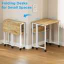 GreenForest Folding Desk with Wheels, 24.8" Rolling Table for Small Spaces