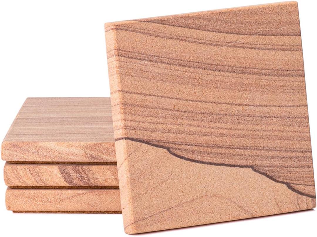 Thirstystone Sandstone Cinnabar Coasters (4" square)
