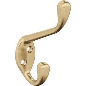 Amerock H55451CZ | Noble Double Prong Decorative Wall Hook | Champagne Bronze Hook for Coats, Hats, Backpacks, Bags | Hooks for Bathroom, Bedroom, Closet, Entryway, Laundry Room, Office