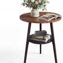 Small Round Side Table, End Tables Living Room, Walnut
2-Tier Side Table with Storage Shelf for Small Spaces, Bedside Accent Table for Living Room, Bedroom, Metal Frame & Wood Top