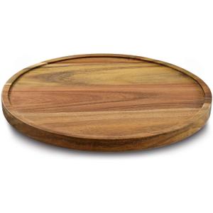 13" Acacia Wood Lazy Susan Organizer Kitchen Turntable for Cabinet Pantry Table Organization