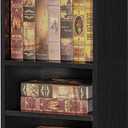 FUSUNBAO Magic DIY Cube Storage Organizer Stackable Cubes, Small Room Organizer Wooden Storage Boxes, Modern Bookshelves, Shelves for Home Books Clothes Toys (Black,2-Layer Cube)