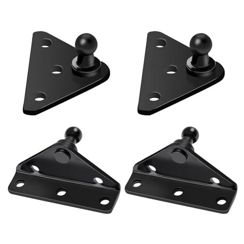 Euplokeer 10mm Ball Stud Mounting Bracket for Gas Shock Spring Strut Prop Lift Support, 2pcs L-Type, 2pcs Flat-Type and 16pcs Screws