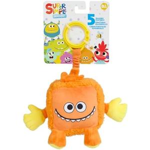 Super Simple WowWee Sensory Plush Monsters Dewey (Orange) with 5+ Sensory Features (Ages 0+)