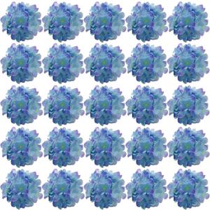FagusHome 30 Pcs Silk Hydrangea Heads Artificial Flowers Heads and Stems Fake Hydrangea Flowers for Home Wedding Decor (Blue Purple)