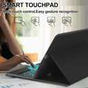 Touch Keyboard Case for iPad 9th/8th/7th Generation 10.2 inch, Pro 10.5, Air 3rd Gen - Smart Folio Cover Case with Pencil Holder, Smart Trackpad, 7 Colors Backlit Wireless Detachable Keyboard