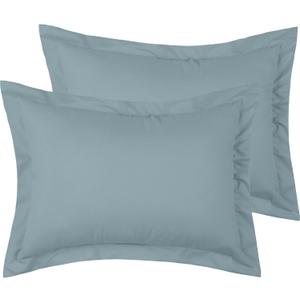 Mellanni Pillow Shams Set - 2 PC Iconic Collection Decorative Pillow Covers - Soft, Cooling, Wrinkle, Fade, Stain Resistant - Luxury Bed Accessories (Standard 20"x26", Spa Blue)