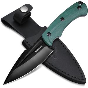 Mossy Oak Survival Hunting Knife with Sheath, 8.5-inch Full-tang Fixed Blade Knife, Outdoor Knives for Survival, Camping, Hiking (G10 Handle-Green)
