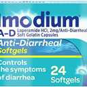 Imodium A-D Fast-Acting Anti-Diarrheal Softgels, Loperamide HCl 2 mg, Travel Essential Diarrhea Relief Medicine for Adults, 24 Count, Anti Diarrhea Pills, Ages 12+, Easy to Swallow