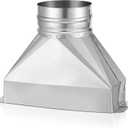 Pasimy 4'' Dia x 3-1/4" x 10'' L Rectangular to Round Duct Galvanized Steel Transition for Connecting Duct Fittings