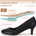 IDIFU Women's Classic Low Heels Dress Pumps 2 Inch Kitten Heel Round Toe Office Wedding Shoes,  6.5