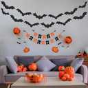 2 x 12PCS Halloween Hanging Bat Decorations with Glowing Eyes, Spooky Realistic Halloween Decorations for Yard Outdoor and Indoor Party Supplies (3 Styles)
