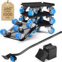 Heavy Duty Furniture Moving Tool Set, Supports up to 1000 Pounds, 5 Wheel Metal Furniture Mover, Furniture Dolly, Appliance Furniture Sliders with Wheels, Furniture Lifter Tool (Blue, 4.3" x4.3")