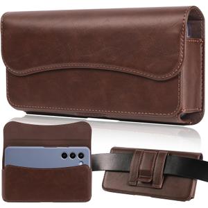 Holster for iPhone 15 15 Pro 14, 14 Pro, 13 Pro, 13, 12 Pro, 12, iPhone 11, XR - Premium Cell Phone Case with Belt Clip [Magnetic Closure] Phone Belt Holder for Men, Brown (Medium)