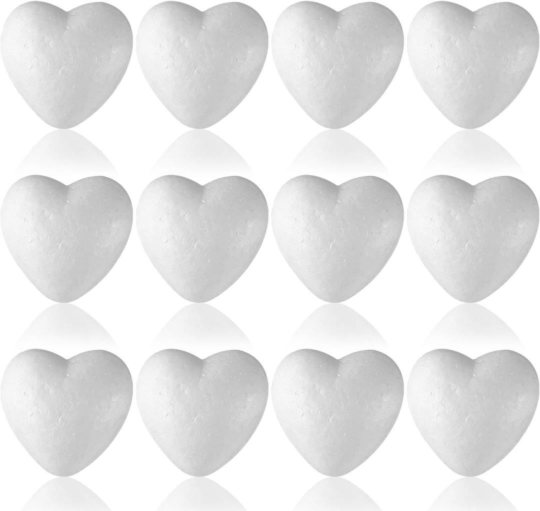 Foam Balls,12 Pack Heart Foam Ball Smooth Polystyrene Foam Balls Foam Balls for Arts and Crafts, Sculptures, Floral Arrangements, Modeling (4 Inches)