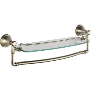 Delta 79710-SS Cassidy 18-in Glass Shelf with Towel Bar in Stainless Steel