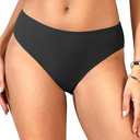 Zmart Women Full Coverage Bikini Bottoms - Mid Rise Bathing Suit Swim Bottom Swimsuit Swimwear L