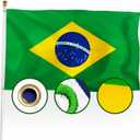 XIFAN Premium Brazil Flag 3x5 ft Outdoor, Large Double Sided Heavy Duty 210D Nylon Embroidered Brazilian National Country Flag, Longest Lasting Decoration with Brass Grommets, Bandeira Do Brasil