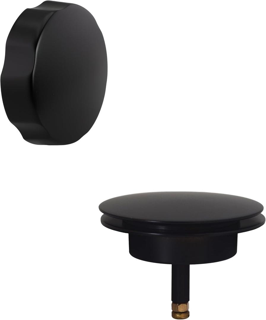 Westbrass A50TE-62 Standard 1-1/2" Replacement Trim for Cable Drive Bath Drain Waste & Overflow Assemblies, Matte Black