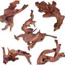 Jorewood Natural Small Aquarium Driftwood for Fish Tanks & Reptile Terrariums  100% Safe Fish Tank Decorations, Unique Twisted Branches 5-Piece 4-8 Inch Low Tannin, Easy to Sink