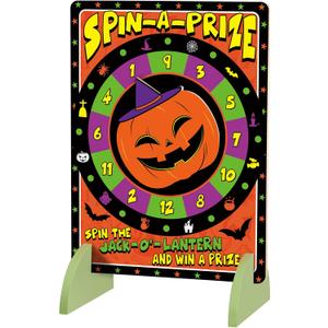 Halloween Wheel Spinner 14.6 x 19.7 Inches Spinner Prize Wheel Game Wood Spin Wheel for Prizes with Stand Tabletop Roulette Spinner for Fall Halloween Carnival Party Games