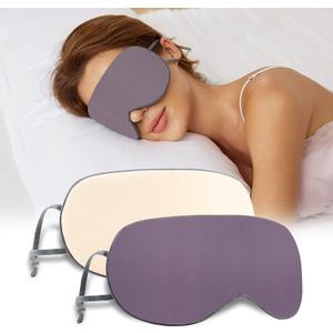 Sleeping Mask 2 Pack, Warm, Cool Double-Sided Use of Sleep Mask, Super Soft Blindfold with Adjustable Strap, Block Out Light, Comfort Sleep Eye Mask for Travel Meditation Nap