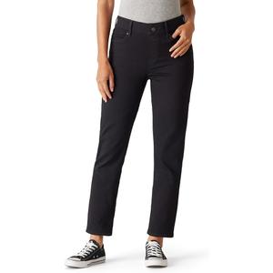 Levi Strauss Signature Gold Women's Totally Shaping Ultimate Ankle Straight Mid-Rise Stretch Denim Jeans (Noir)