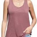 ARMY VANCA  Womens Scoop Neck Tank Tops Loose Fit Flowy Sleeveless Tops Casual Summer Outfits 2XL