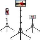 SAMHOUSING Ipad Tripod Stand, with 65 inch Height Adjustable iPad Stand Holder & iPad Floor Stand with 360 Rotating iPad Tripod Mount for iPad Pro, iPhone, Kindle, and All 4.5-12.9 Inch Tablets